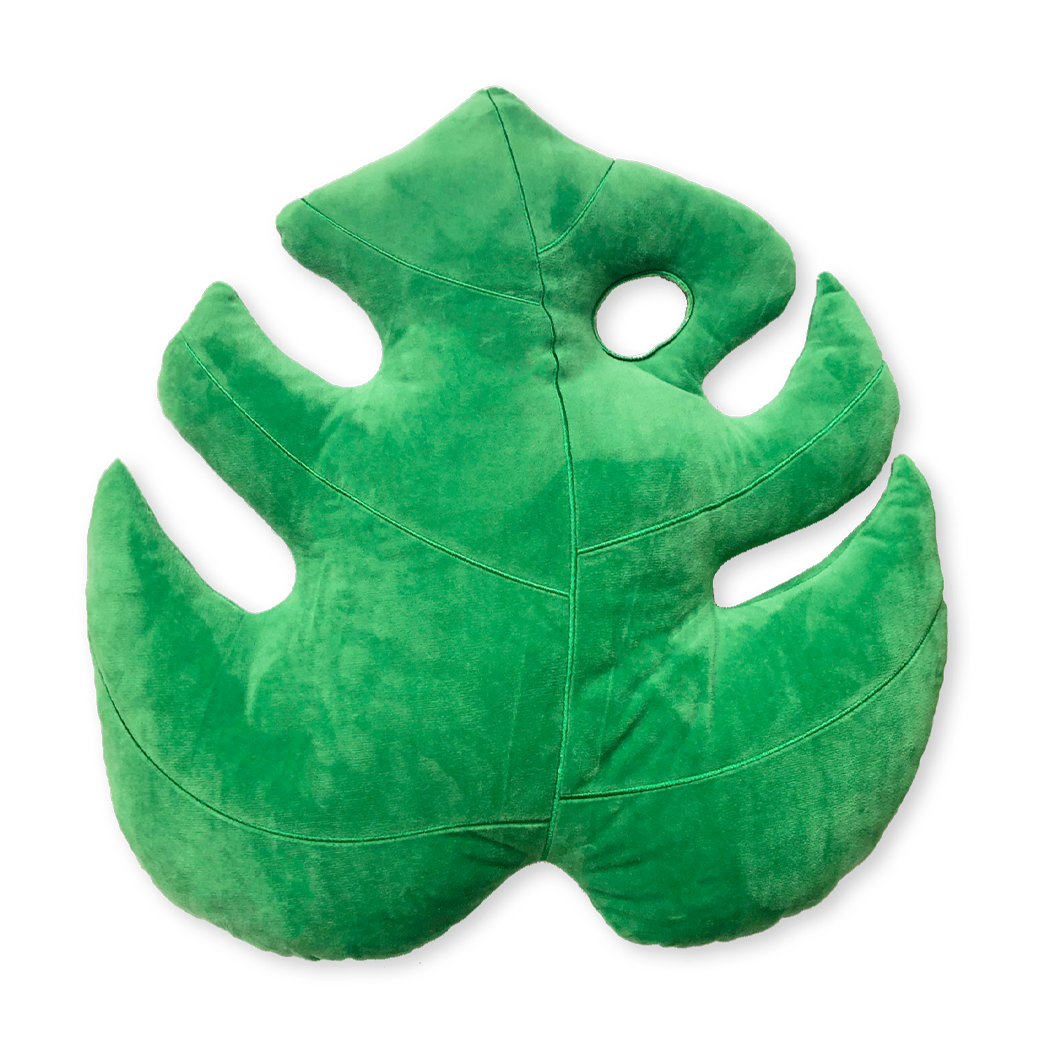 Monstera Deliciosa Leaf Pillow, Jungle Green