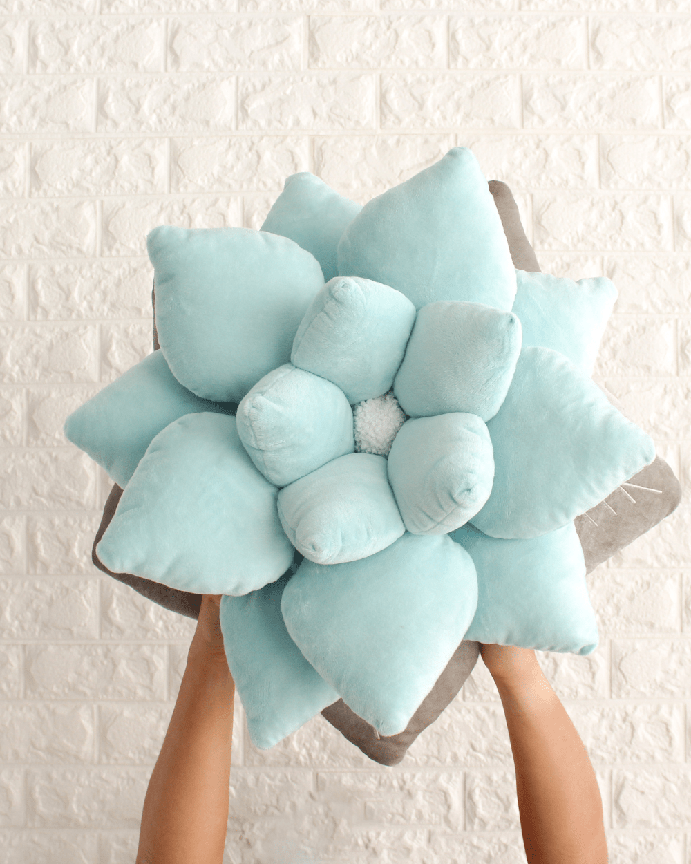 Poinsettia Pillow - Frost Blue - Green Philosophy Co.