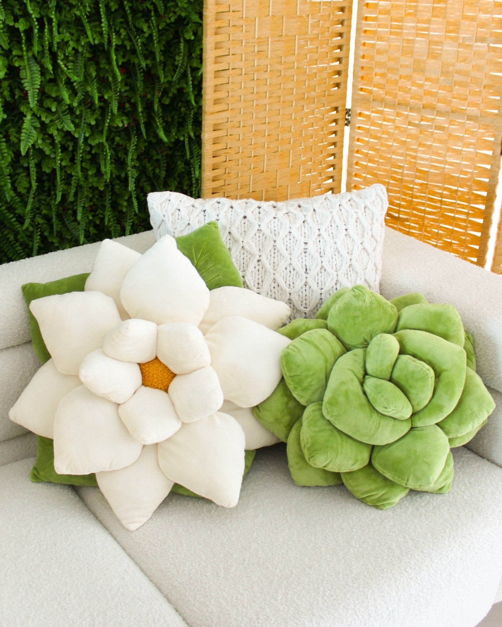 Poinsettia Pillow - Marshmallow White - Green Philosophy Co.