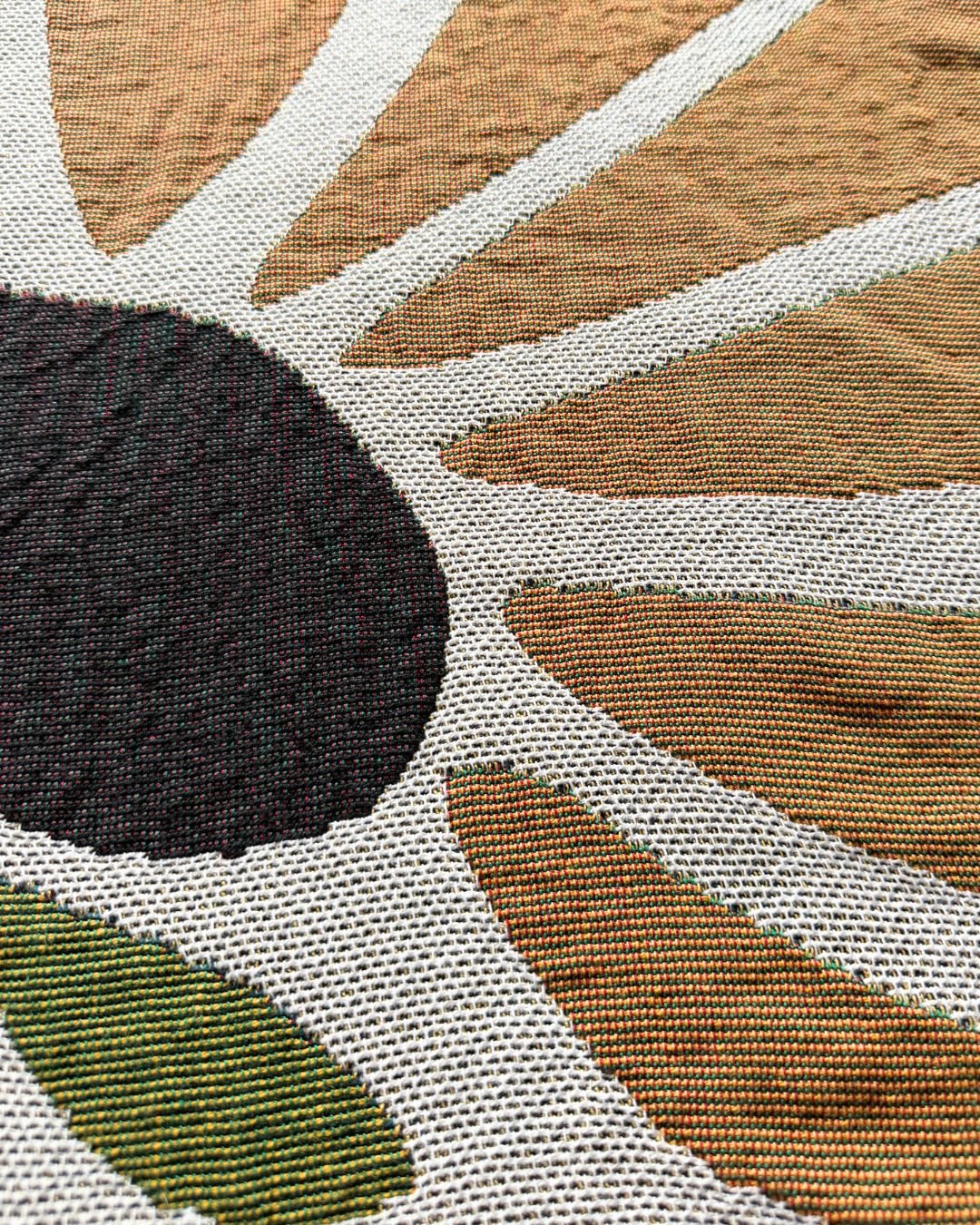 Sunny Blooms Woven Cotton Blanket - Made In USA - Green Philosophy Co.