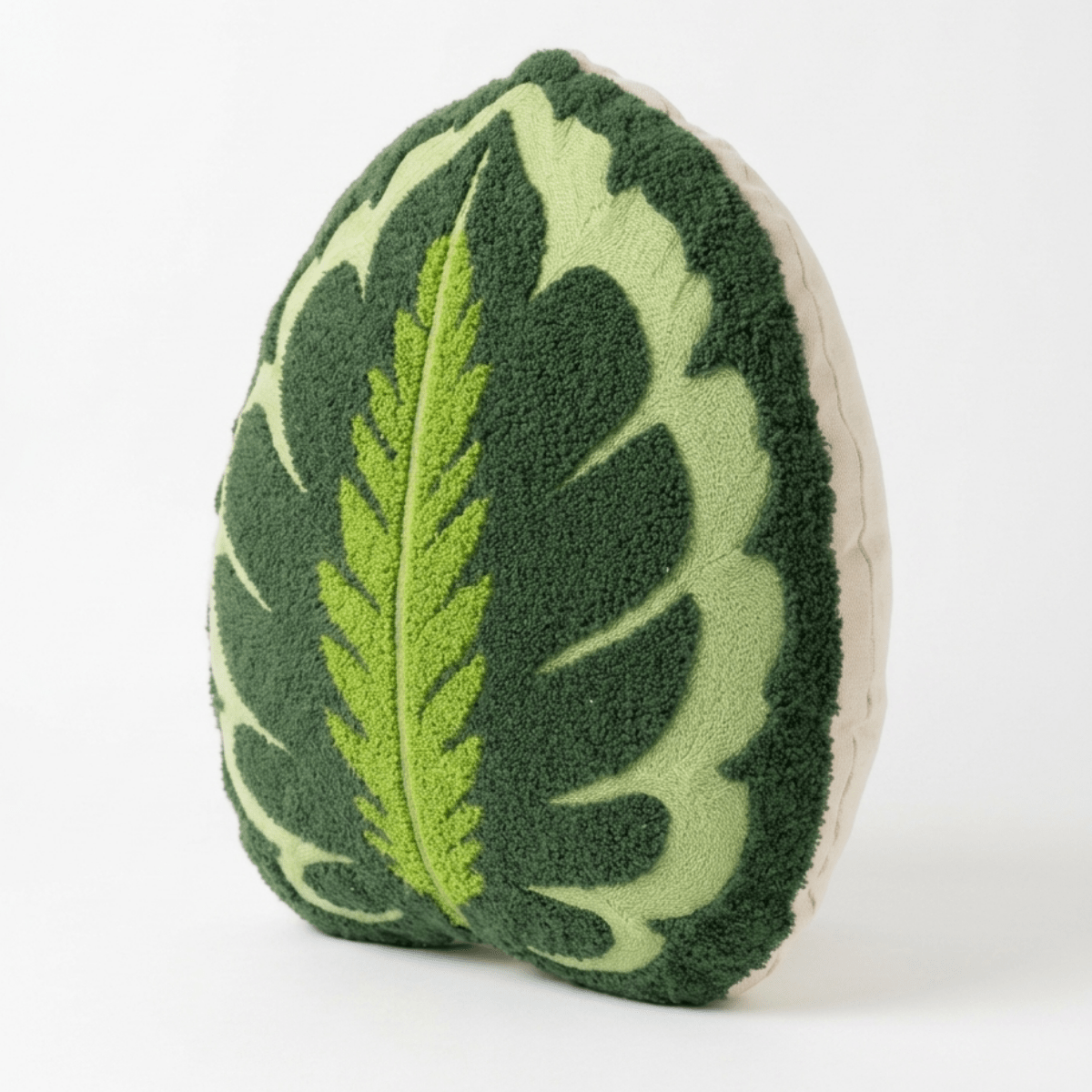 Tufted Calathea Medallion Leaf Pillow - Green Philosophy Co.