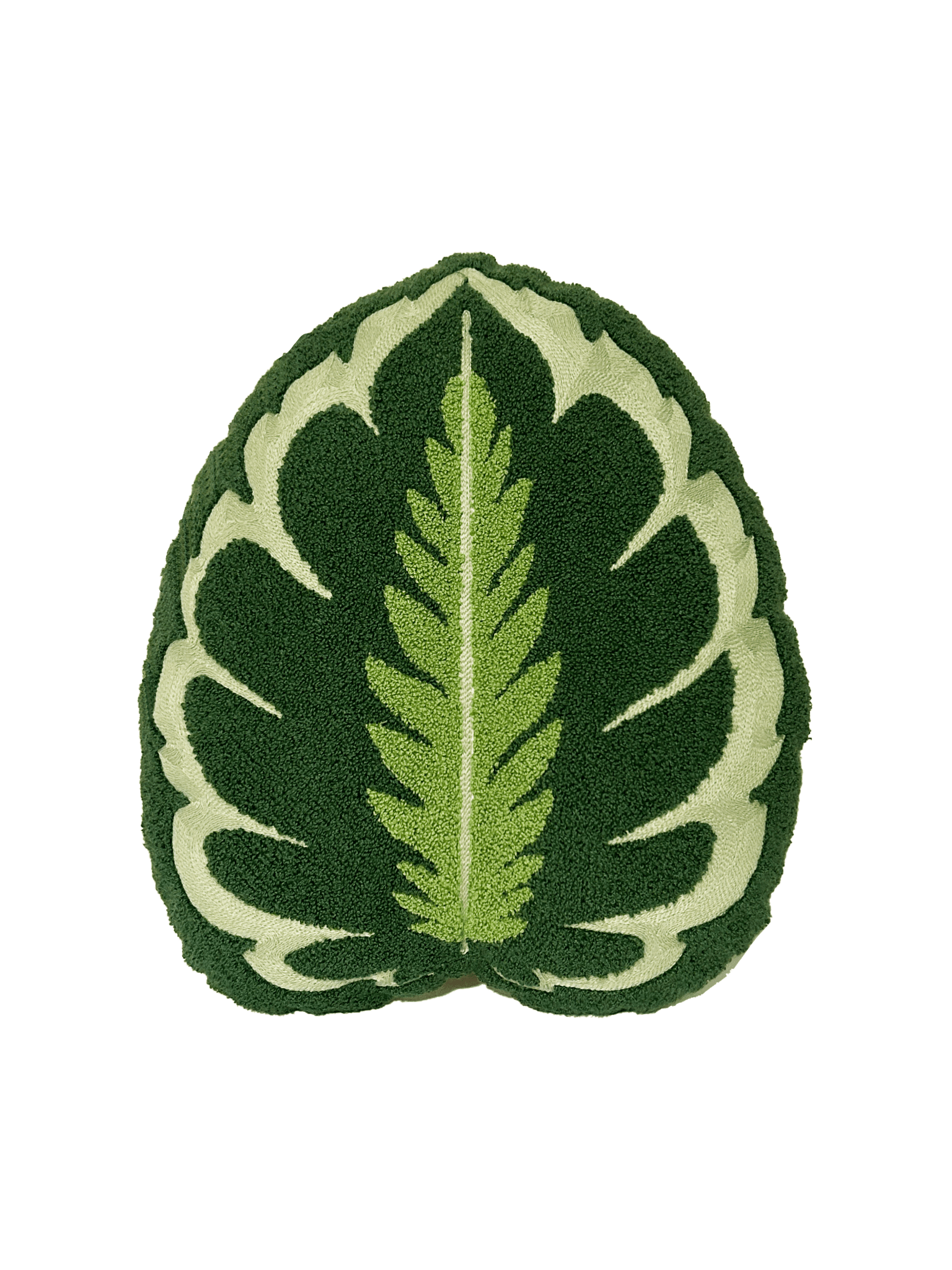Tufted Calathea Medallion Leaf Pillow - Green Philosophy Co.