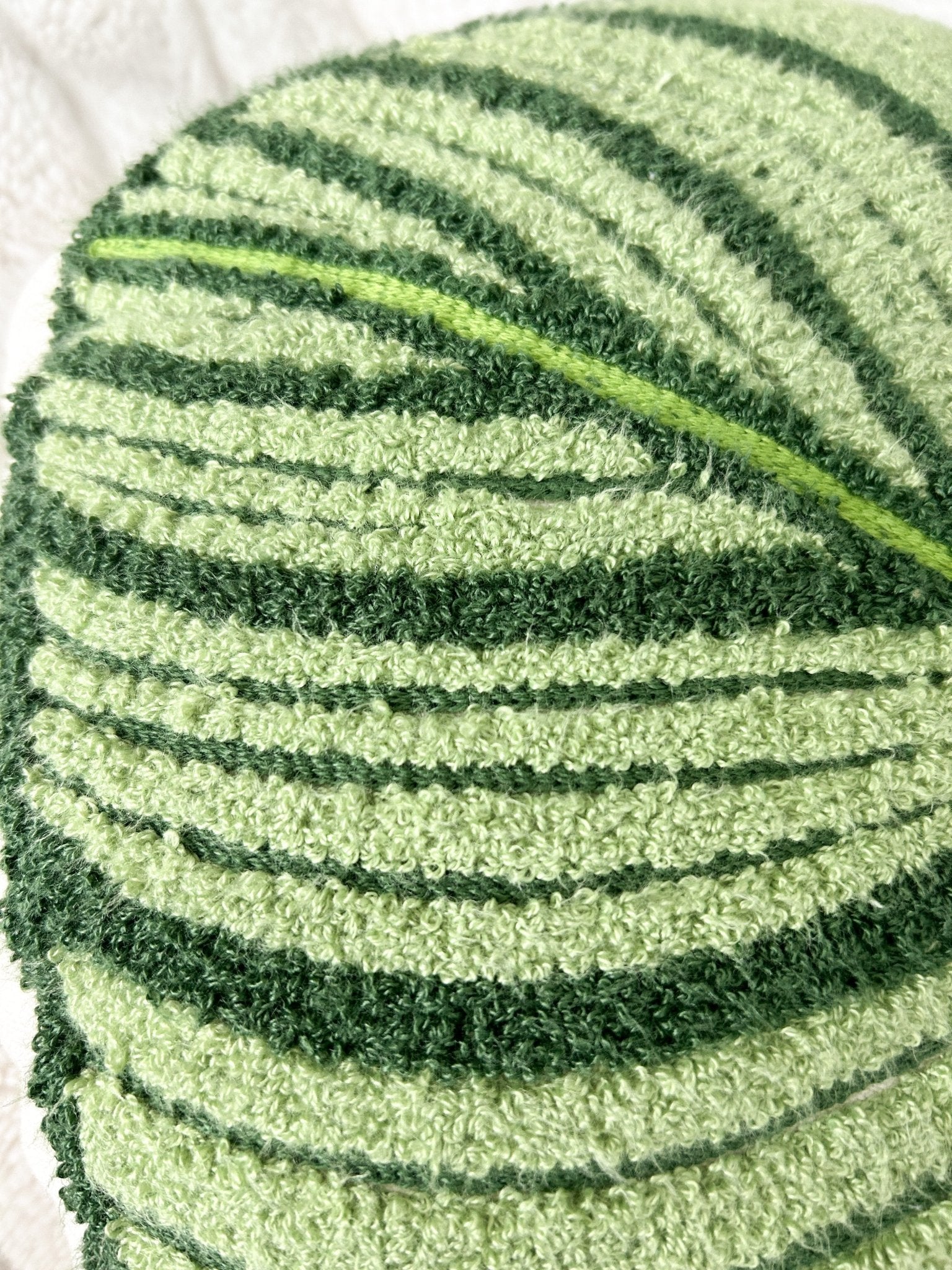 Tufted Calathea Orbifolia Leaf Pillow - Green Philosophy Co.