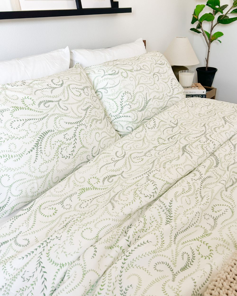 Wavy Vines - Bamboo Duvet Cover Set - Green Philosophy Co.